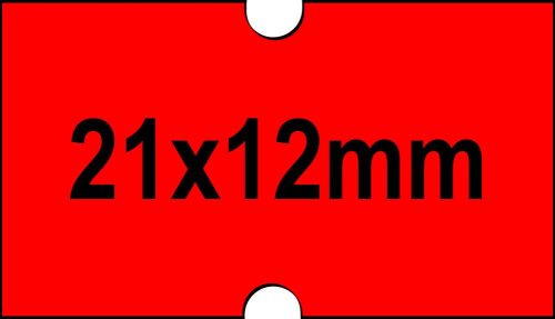 21x12mm árazócímke - FLUO piros - eredeti OLASZ (1.000db/tek)