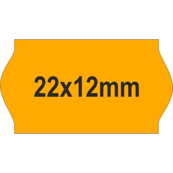 22x12mm árazócímke - FLUO narancs - eredeti OLASZ (1400db/tek)