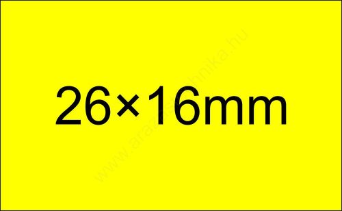 26x16mm FLUO citrom ORIGINAL árazócímke - szögletes