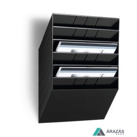   Prospektustartó fali A4 fekvő FLEXIBOXX 6 rekeszes - fekete (1709785060)