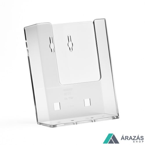 Prospektustartó A6 plexi (fali - asztali szórólaptartó)