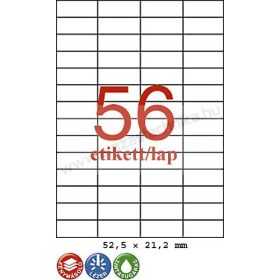 52,5x21,2 mm 56db/ív Rayfilm íves etikett címke [0302A]