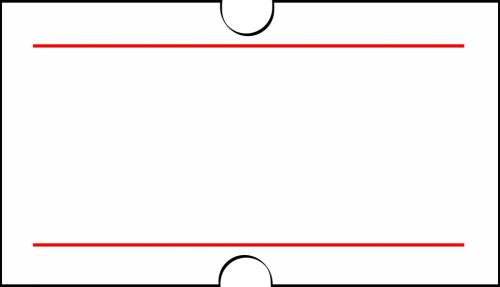 21x12mm árazócímke  - piros csík - eredeti OLASZ (1.000db/tek)
