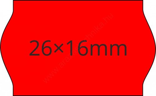 26x16mm FLUO piros ORIGINAL árazócímke