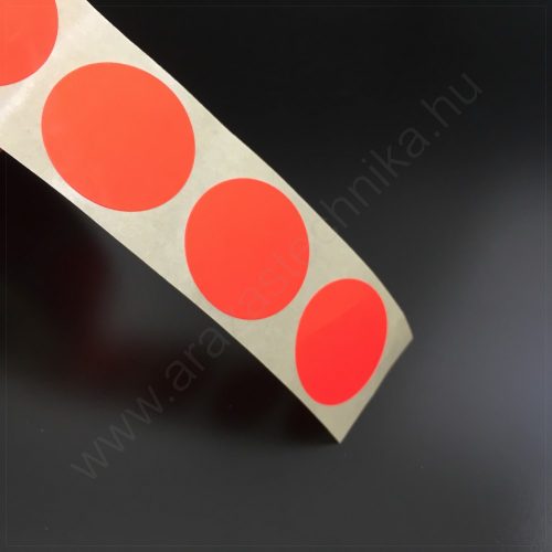 20mm körcímke FLUO PIROS (1.000 db/tek)