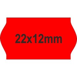   22x12mm árazócímke - FLUO piros - eredeti OLASZ (1400db/tek) 