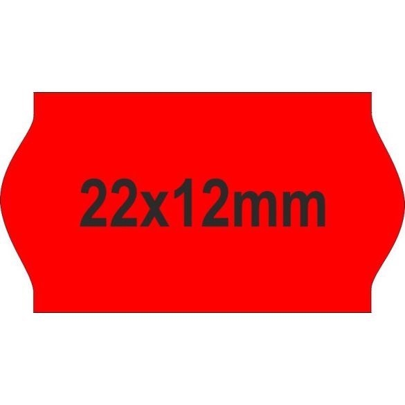 22x12mm árazócímke - FLUO piros - eredeti OLASZ (1400db/tek) 