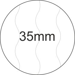35mm BIZTONSÁGI - fehér körcímke (400 db/tek)