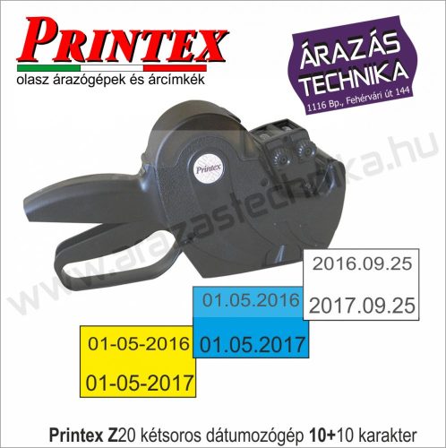 PRINTEX Z20 kétsoros árazó - dátumozógép (10+10 karakter)