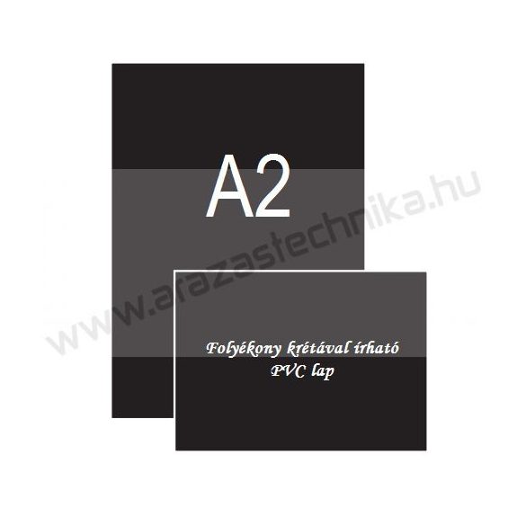 A2 fekete PVC lap (420x594mm) folyékony krétával írható