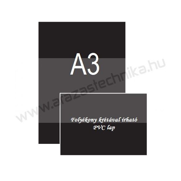 A3 fekete PVC lap (297x420mm) folyékony krétával írható