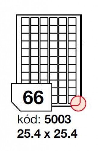 25,4x25,4mm 66 db/ív Rayfilm íves etikett címke [5003A]