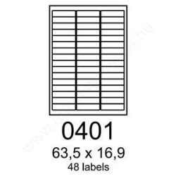   63,5 x 16,9 mm 48 db/ív Rayfilm íves etikett címke [0401A]
