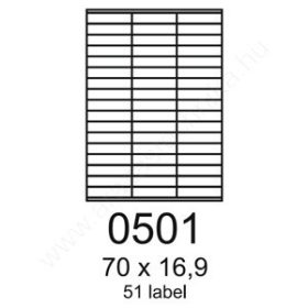 70 x 16,9mm 51 db/ív Rayfilm íves etikett címke [0501A]