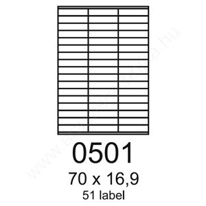 70 x 16,9mm 51 db/ív Rayfilm íves etikett címke [0501A]