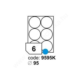   Körcímke 95mm (6 db/ív) Rayfilm íves etikett címke [9595KA]