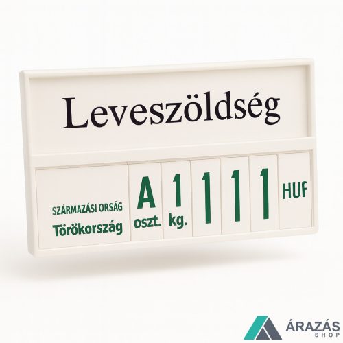 Árkazetta zöldségekhez 120x84mm fehér-zöld +kampó