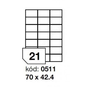 70 x 42,4mm 21 db/ív Rayfilm íves etikett címke [0511A]