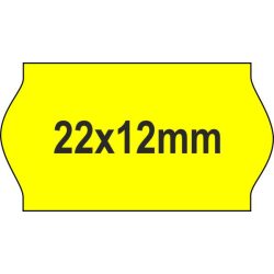   22x12mm árazócímke - FLUO citrom  - eredeti OLASZ (1400db/tek) 