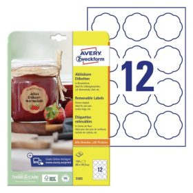   60,8x59,5mm visszaszedhető virág alakú címke - Avery 5085
