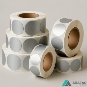 38mm EZÜST papír körcímke  (1.000 db/tek)