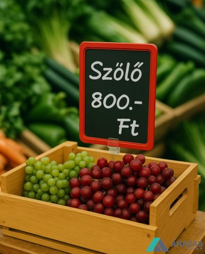 Zöldséges krétatábla szett: A6 keret + csipesz + fekete tábla