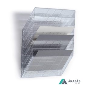   Prospektustartó fali A4 fekvő FLEXIBOXX 6 rekeszes - átlátszó (1709785400)
