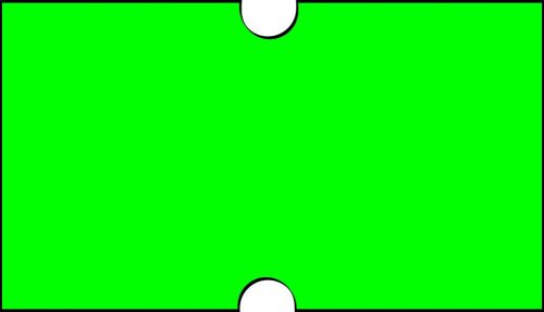 21x12mm árazócímke - FLUO zöld - eredeti OLASZ (1.000db/tek)