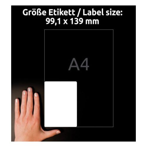 L7169-100 Avery fehér öntapadó csomag címke 99,1x139mm