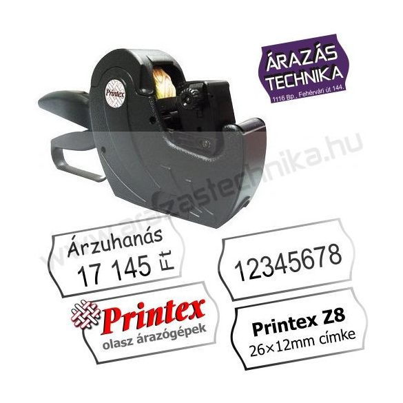 PRINTEX Z8 árazógép (8 karakter) 26x12mm címke