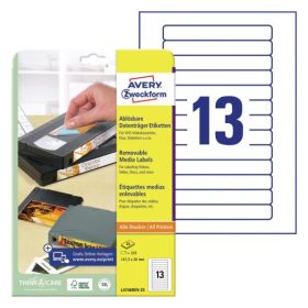   Visszaszedhető etikett videókazetta gerincre 147,3x20mm (Avery L4746REV-25)