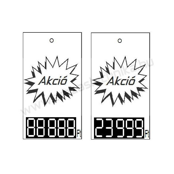 Függő címke 30x50mm árcédula ruhára AKCIÓ felirat 500 db/csom