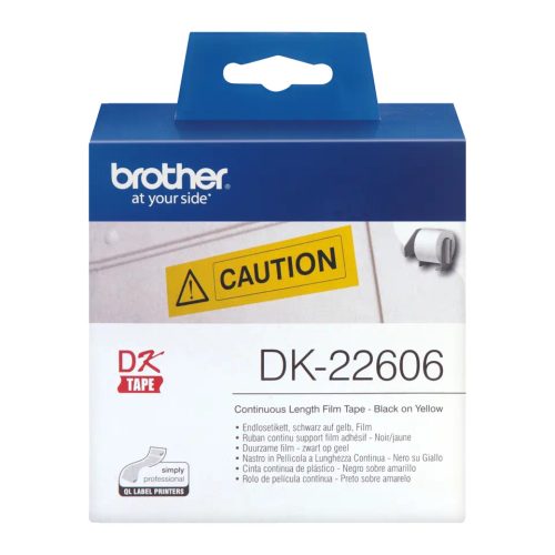 Brother DK-22606 folyamatos 62mmx15,24m sárga PP címke