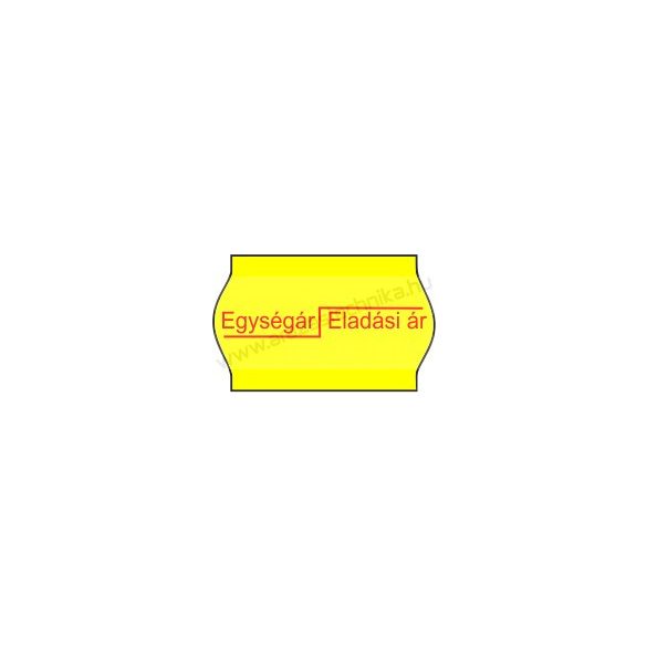 26x16mm Egység ár/Eladási ár -S- ORIGINAL árazócímke - sárga