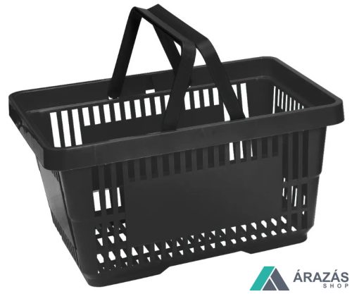 22 literes kézi bevásárló kosár - fekete