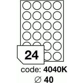 Körcímke 40mm (24db/ív) Rayfilm (100ív/#)  [4040]