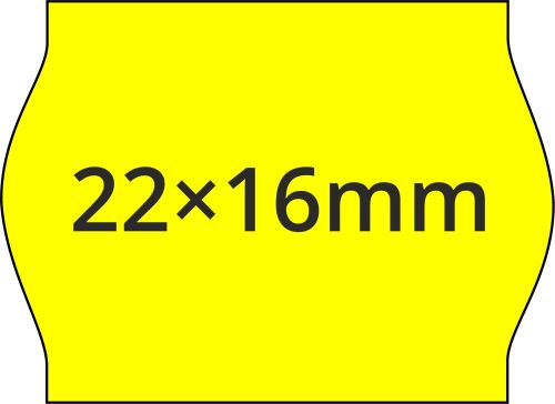 22x16mm FLUO citrom árcímke METO1622 géphez (42tek/#)