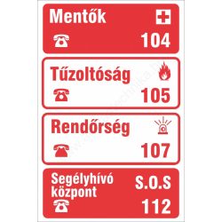   SEGÉLYHÍVÓ - A4 matrica (UV álló kültéri festék) piros