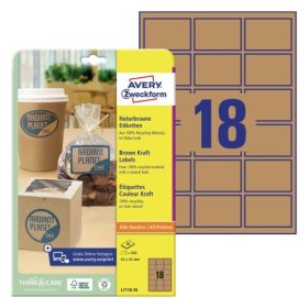   L7110-25 Avery környezetbarát termékcímke 62x42mm - barna kraft
