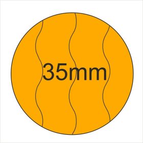 Árazócímke 35mm BIZTONSÁGI - Fluo NARANCS (400 db/tek)