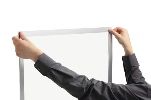 Duraframe® POSTER A1 - ezüst infokeret (5055-23) öntapadó hátlap