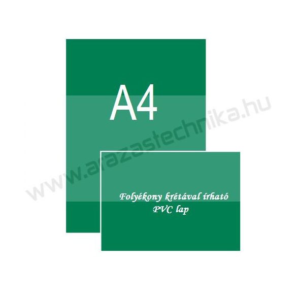 A4 zöld PVC lap [210x297mm] folyékony krétával írható