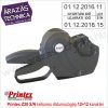 PRINTEX Z20 S/N kétsoros dátumozógép 12+12 karakter