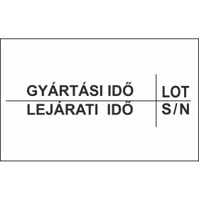   26x16mm original árazócímke GYÁRTÁSI IDŐ - LEJÁRAT - LOT - S/N