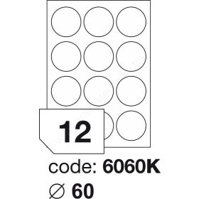 Körcímke 60mm (12db/ív) Rayfilm (100ív/#) [6060]