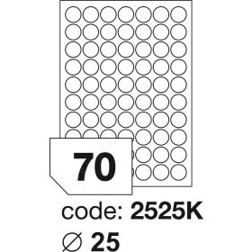Körcímke 25mm (70db/ív) Rayfilm (100ív/#) [2525]