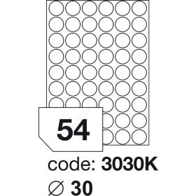 Körcímke 30mm (54db/ív) Rayfilm (100ív/#) [3030]
