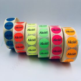 20mm körcímke - AKCIÓ fluo zöld (1000db/40) 