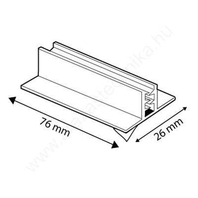 Gripper öntapadó táblatartó 76x22mm (2-3mm befogadó)