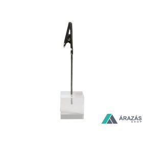   Kártyatartó csipesz asztalra - EXKLUZÍV akril kocka talp (6db/cs)